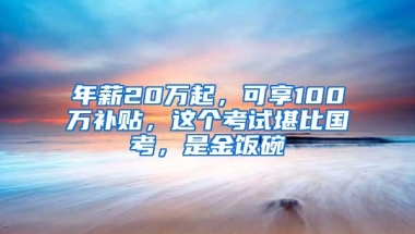 年薪20万起，可享100万补贴，这个考试堪比国考，是金饭碗