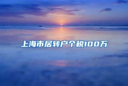 上海市居转户个税100万