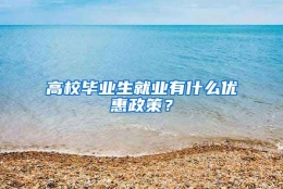 高校毕业生就业有什么优惠政策？