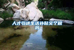 人才引进生活补贴交个税吗