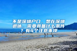 不是深圳户口，想在深圳退休，需要具备什么条件？有4个注意事项