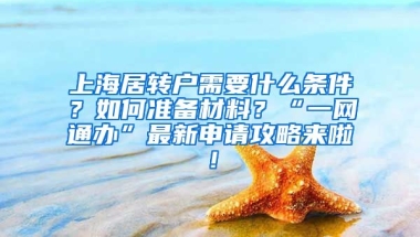 上海居转户需要什么条件？如何准备材料？“一网通办”最新申请攻略来啦！