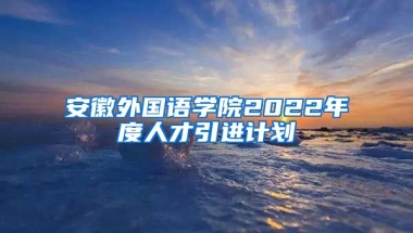 安徽外国语学院2022年度人才引进计划