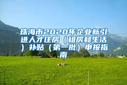 珠海市2020年企业新引进人才住房（租房和生活）补贴（第一批）申报指南