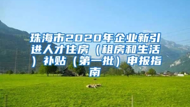 珠海市2020年企业新引进人才住房（租房和生活）补贴（第一批）申报指南