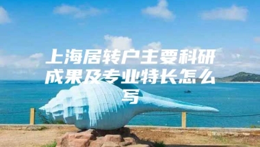 上海居转户主要科研成果及专业特长怎么写