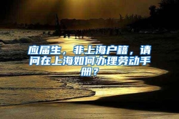 应届生，非上海户籍，请问在上海如何办理劳动手册？