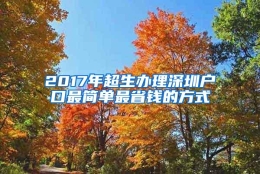 2017年超生办理深圳户口最简单最省钱的方式