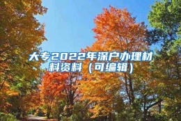 大专2022年深户办理材料资料（可编辑）