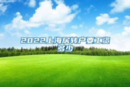 2022上海居转户要工资多少