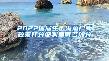 2022应届生上海落户新政策打分细则里可多加分