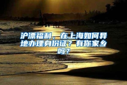 沪漂福利，在上海如何异地办理身份证？有你家乡吗？