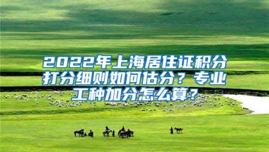 2022年上海居住证积分打分细则如何估分？专业工种加分怎么算？