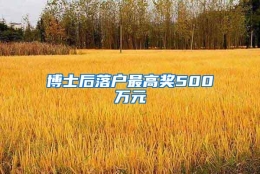 博士后落户最高奖500万元