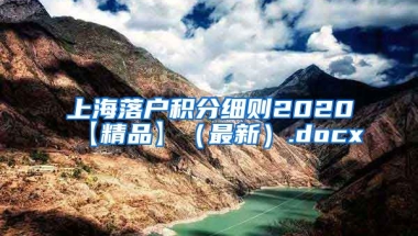 上海落户积分细则2020【精品】（最新）.docx