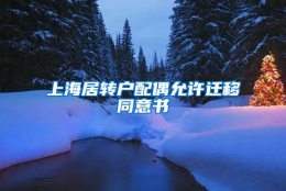 上海居转户配偶允许迁移同意书