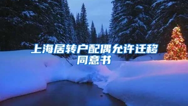 上海居转户配偶允许迁移同意书