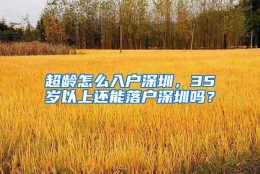 超龄怎么入户深圳，35岁以上还能落户深圳吗？