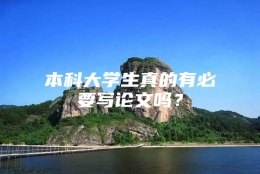 本科大学生真的有必要写论文吗？