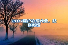 2017深户办理大全，让你秒懂