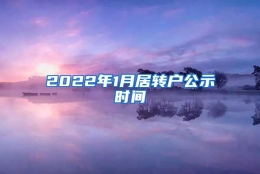 2022年1月居转户公示时间