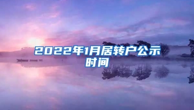 2022年1月居转户公示时间