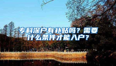 专科深户有补贴吗？需要什么条件才能入户？