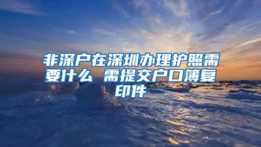 非深户在深圳办理护照需要什么 需提交户口簿复印件