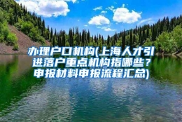 办理户口机构(上海人才引进落户重点机构指哪些？申报材料申报流程汇总)