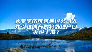 大专学历可否通过公司人才引进的方式将外地户口办进上海？