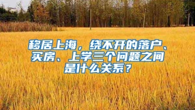 移居上海，绕不开的落户、买房、上学三个问题之间是什么关系？