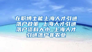 在职博士能上海人才引进落户政策 上海人才引进落户资料大小 上海人才引进落户非农业