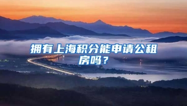 拥有上海积分能申请公租房吗？