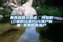 黄其森两会观点：河北积(三亚积分落户)分落户制度 不如购房落户