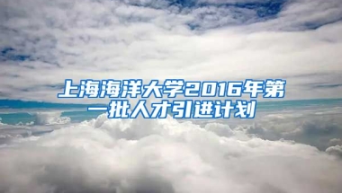 上海海洋大学2016年第一批人才引进计划