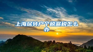 上海居转户个税漏税怎么办