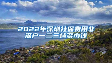 2022年深圳社保费用非深户一二三档多少钱