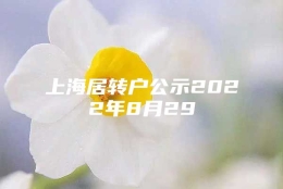 上海居转户公示2022年8月29