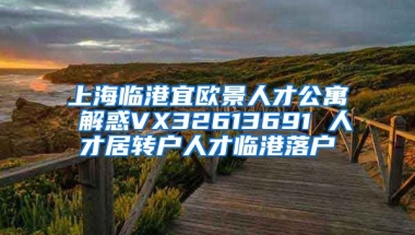 上海临港宜欧景人才公寓 解惑VX32613691 人才居转户人才临港落户