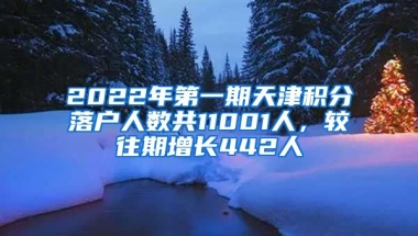 2022年第一期天津积分落户人数共11001人，较往期增长442人