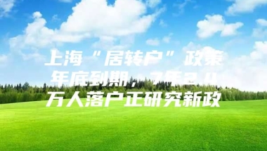 上海“居转户”政策年底到期，7年2.4万人落户正研究新政