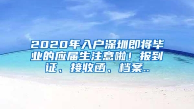 2020年入户深圳即将毕业的应届生注意啦！报到证、接收函、档案..