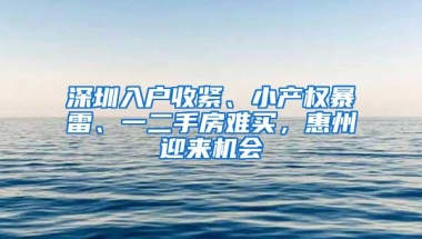 深圳入户收紧、小产权暴雷、一二手房难买，惠州迎来机会