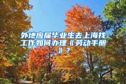 外地应届毕业生去上海找工作如何办理《劳动手册》？