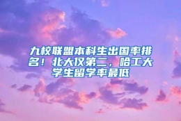 九校联盟本科生出国率排名！北大仅第二，哈工大学生留学率最低