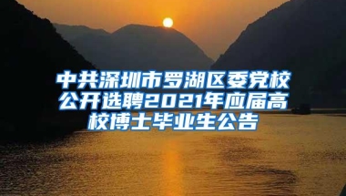 中共深圳市罗湖区委党校公开选聘2021年应届高校博士毕业生公告