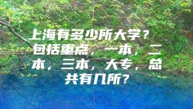 上海有多少所大学？ 包括重点，一本，二本，三本，大专，总共有几所？