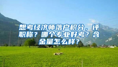 想考经济师落户积分，评职称？哪个专业好考？含金量怎么样？