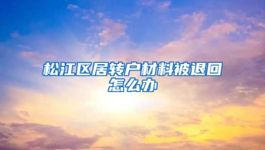 松江区居转户材料被退回怎么办