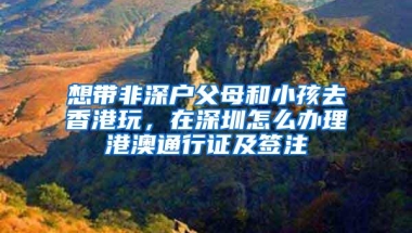 想带非深户父母和小孩去香港玩，在深圳怎么办理港澳通行证及签注